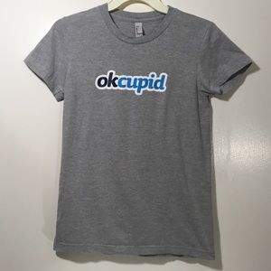 American Apparel Graphic Tee OkCupid Heather Grey